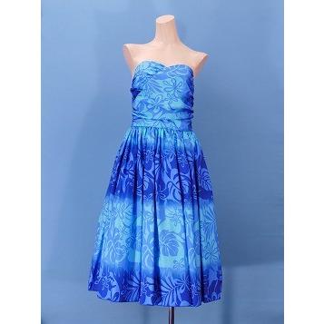 フラダンス ムームー フロントドレープミディ丈ドレス ブルー Fサイズ 2259blF |  | 03