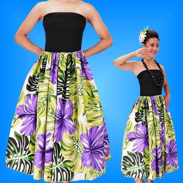 フラダンス チューブトップドレス パープル LLサイズ 2261pLL | 