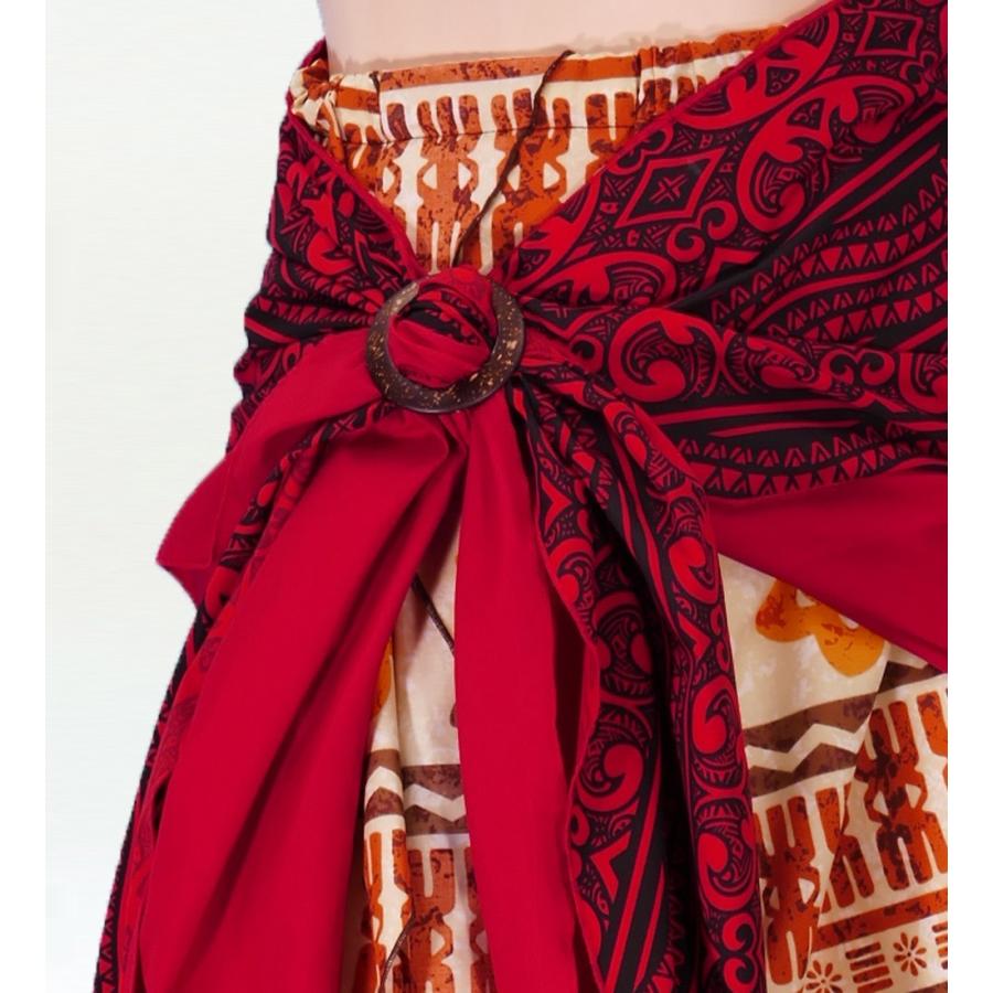 サッシュ付きパレオ風スカート&チューブトップ セット レッド 2262r |  | 06