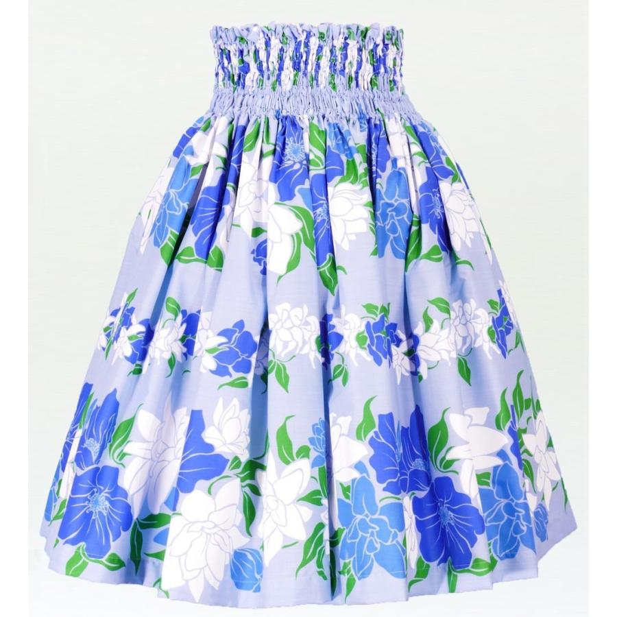 フラダンス パウスカート シングル73cm丈 ブルー　2303 | 
