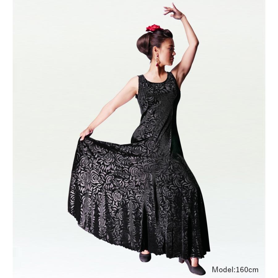 フラメンコ ローズベルベット ワンピース ブラック フリーサイズ 2309bfb |  | 01