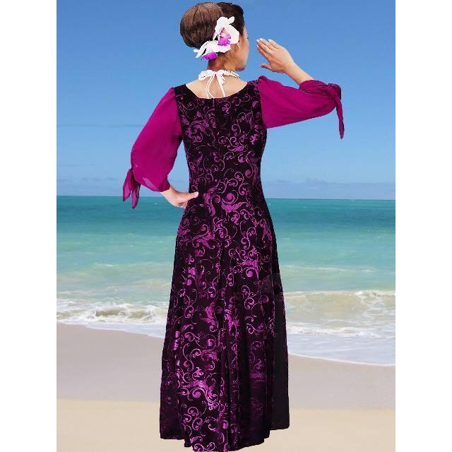 フラダンス シフォンスリーブ ロングドレス パープル LLサイズ 2337pLL |  | 02