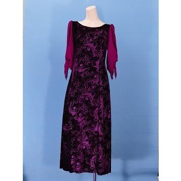 フラダンス シフォンスリーブ ロングドレス パープル LLサイズ 2337pLL |  | 03