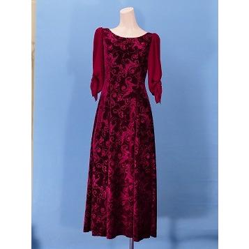 フラダンス シフォンスリーブ ロングドレス ルビーワイン LLサイズ 2337wiLL |  | 03