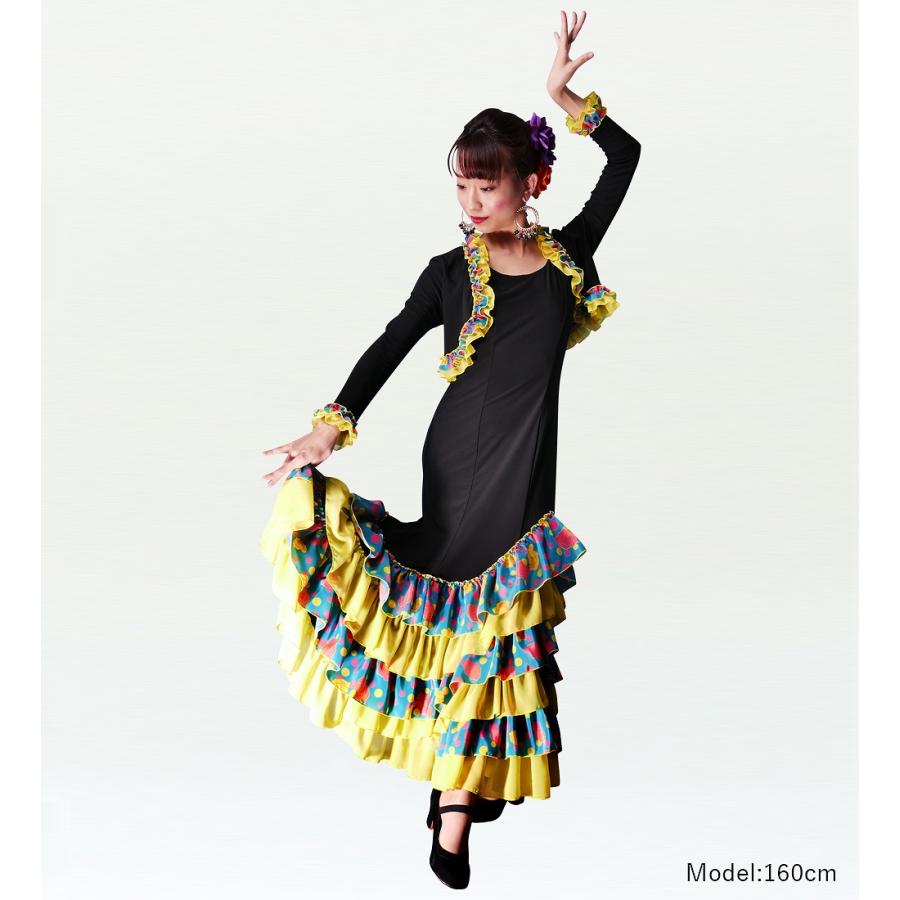 フラメンコ ローズ&水玉 フリル セットアップ ブラック×グリーン フリーサイズ 2340bgf |  | 01