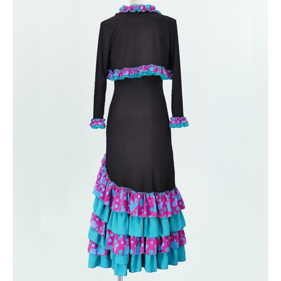 フラメンコ ローズ&水玉 フリル セットアップ ブラック×パープル フリーサイズ 2340bpf |  | 02