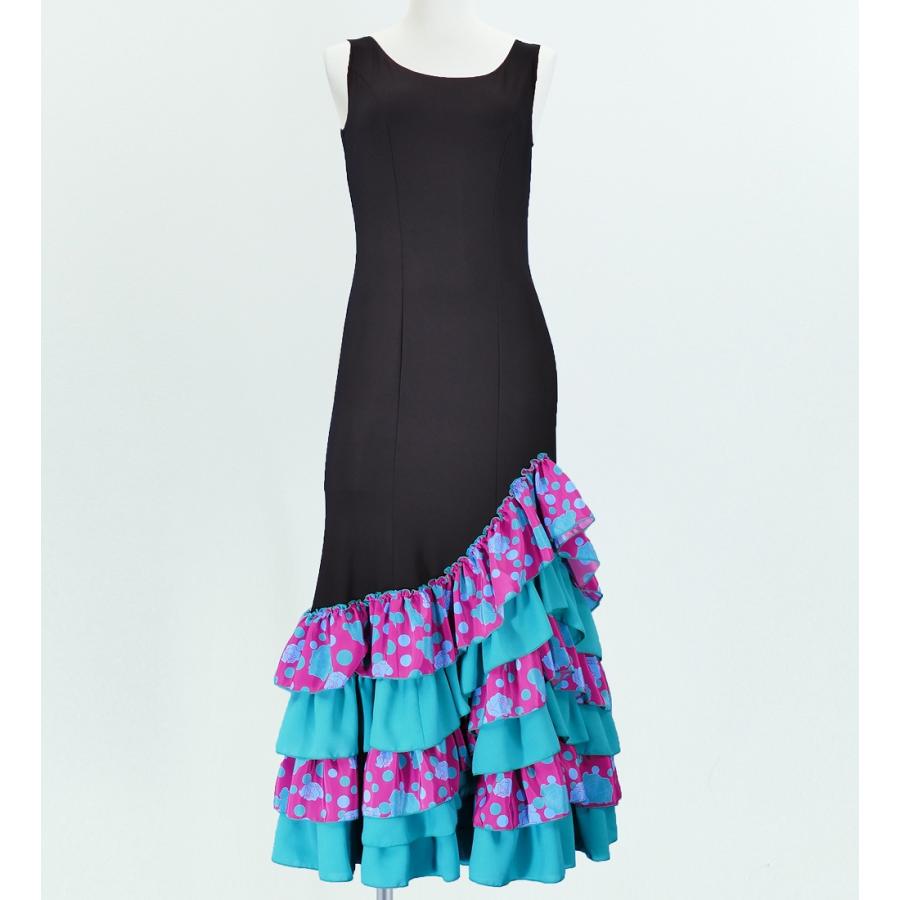 フラメンコ ローズ&水玉 フリル セットアップ ブラック×パープル フリーサイズ 2340bpf |  | 03