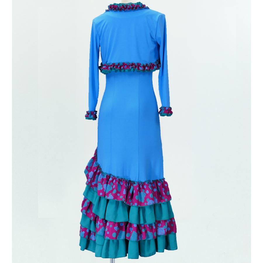 フラメンコ ローズ&水玉 フリル セットアップ ライトブルー×パープル フリーサイズ 2340lbpf |  | 02