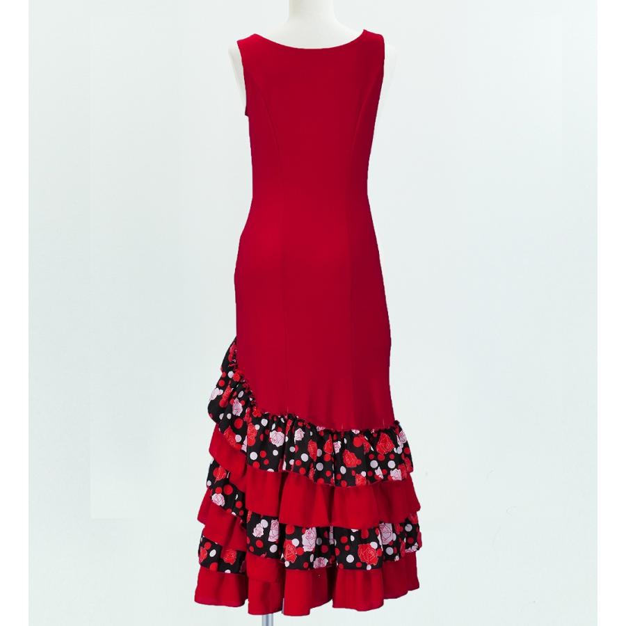 フラメンコ ローズ&水玉 フリル ワンピース レッド×ブラック フリーサイズ 2341rbf |  | 02