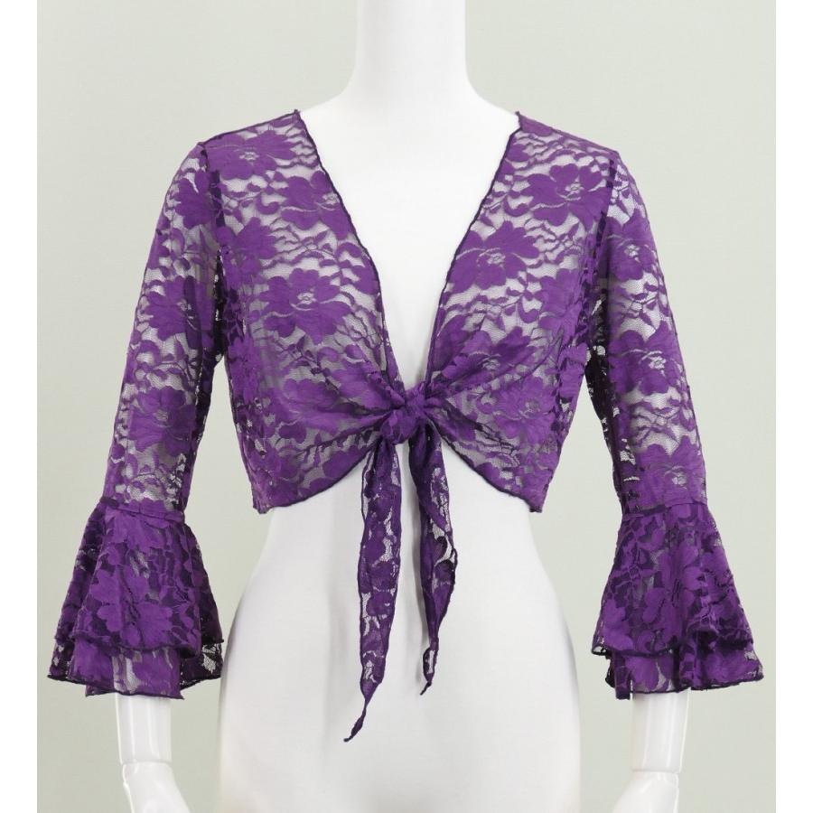 フラダンス 花柄レース ボレロ パープル 2343pa : emika - 通販