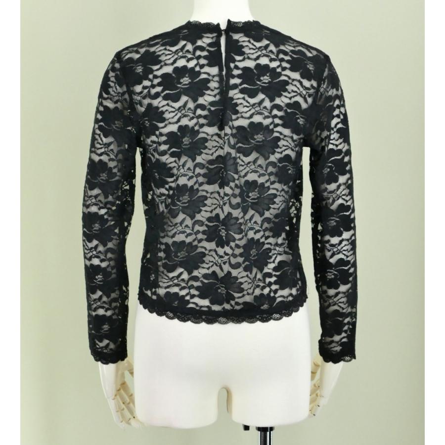 フラダンス フリル総レース ブラウス ブラック L 2344bL : emika