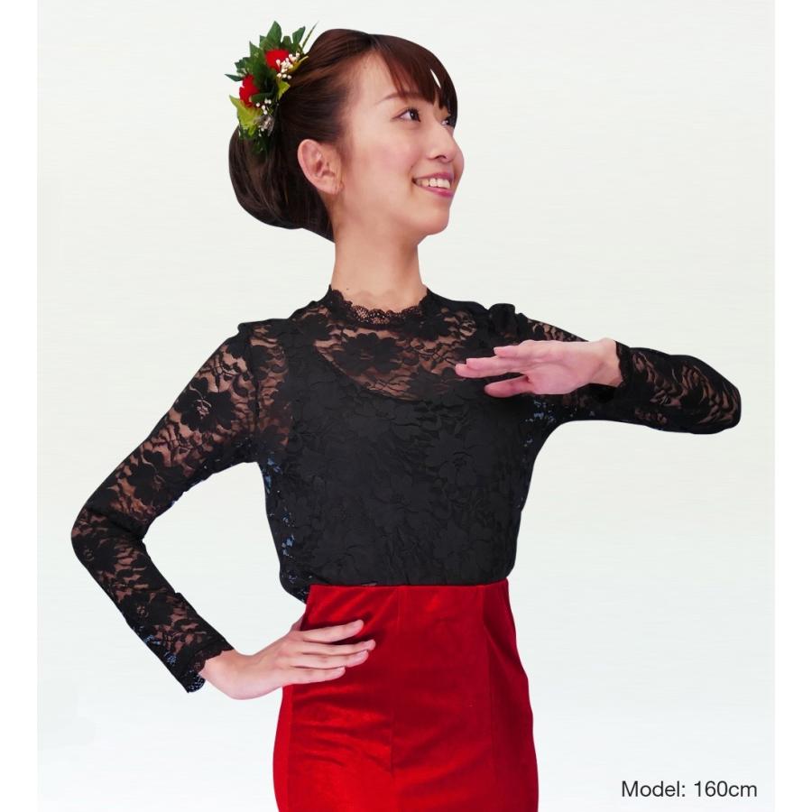 フラダンス フリル総レース ブラウス ブラック LL 2344bLL |  | 01