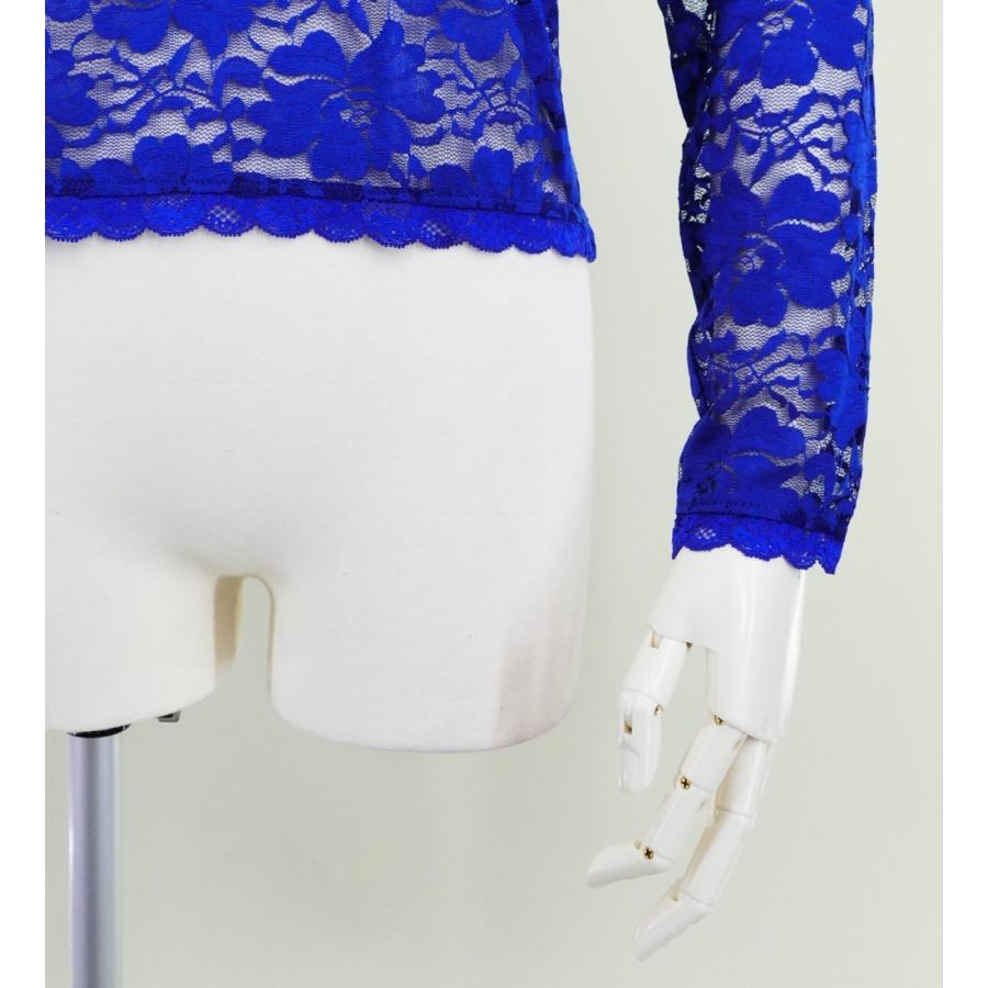 フラダンス フリル総レース ブラウス ダークブルー LL 2344dbLL |  | 05