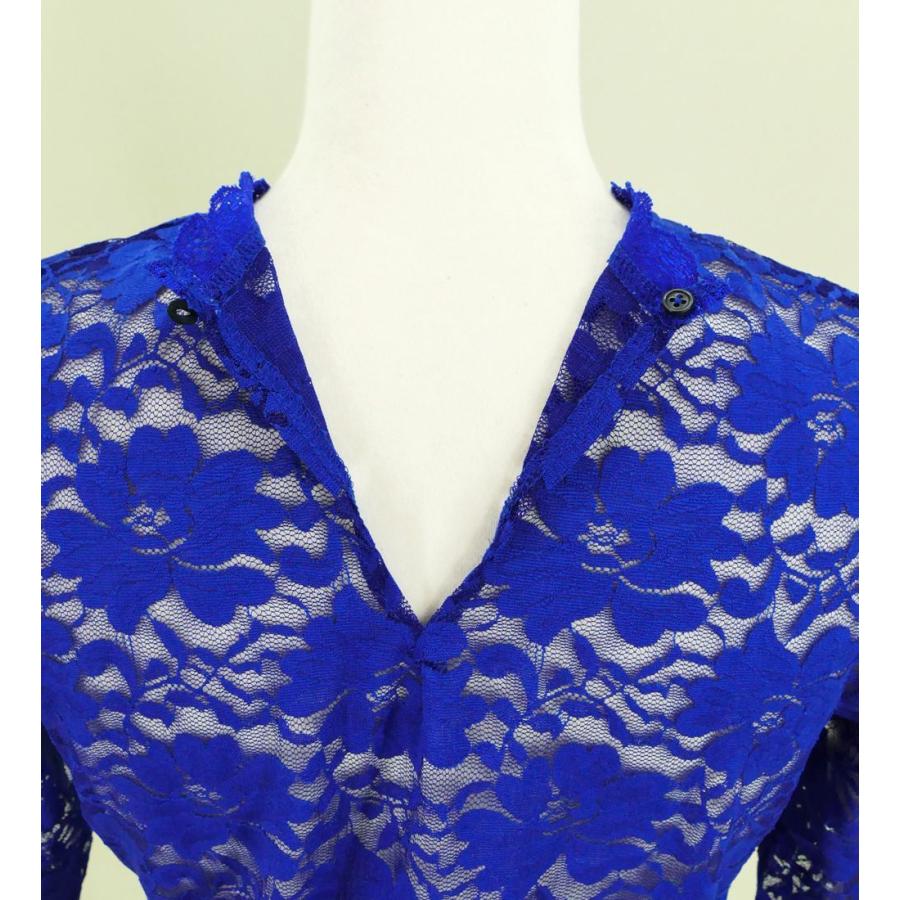 フラダンス フリル総レース ブラウス ダークブルー M 2344dbM |  | 04