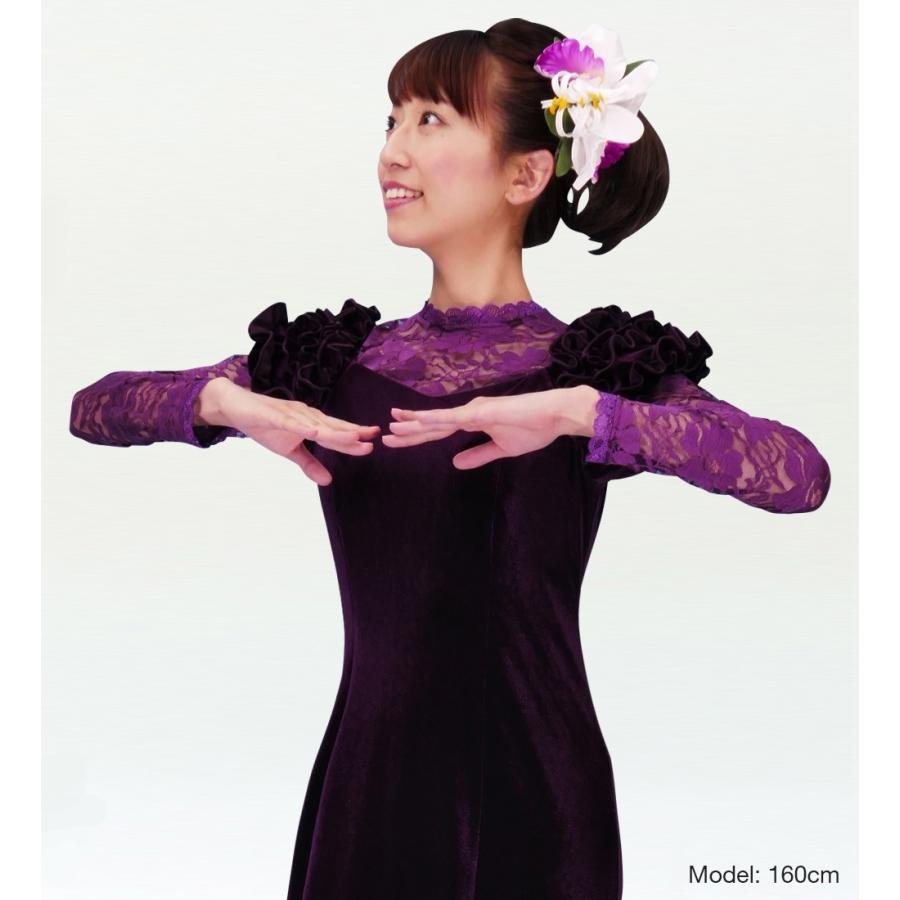 フラダンス フリル総レース ブラウス パープル M 2344pM |  | 01