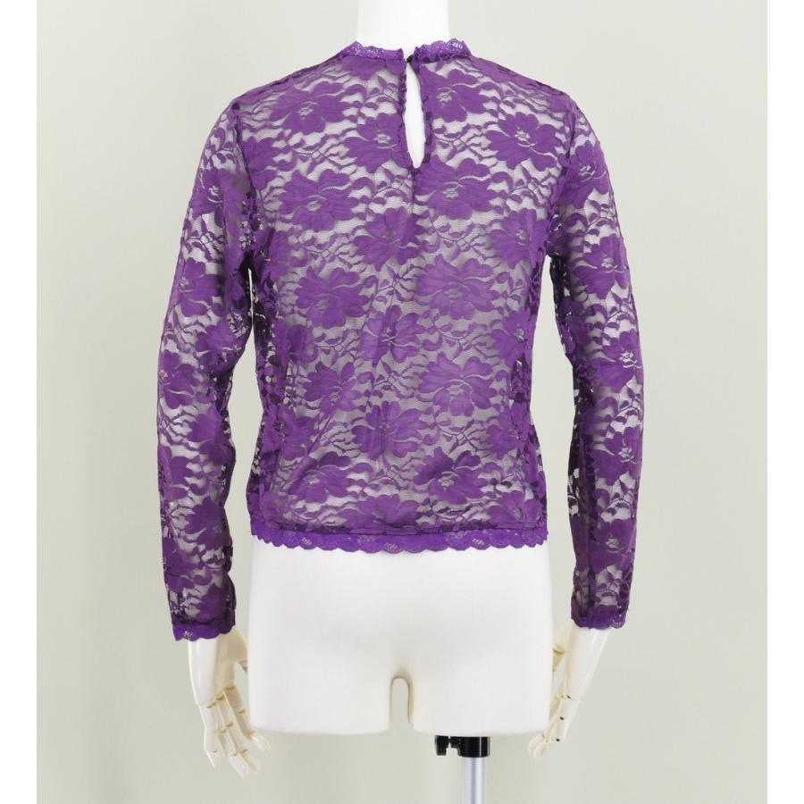 フラダンス フリル総レース ブラウス パープル M 2344pM |  | 02
