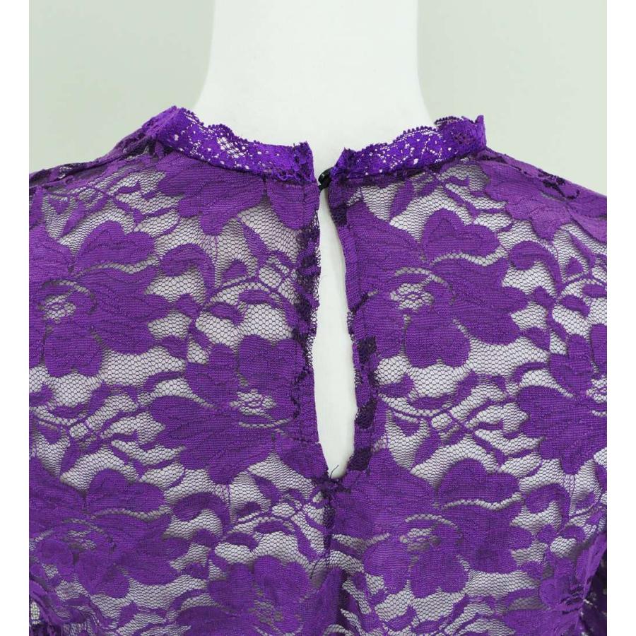 フラダンス フリル総レース ブラウス パープル M 2344pM |  | 03