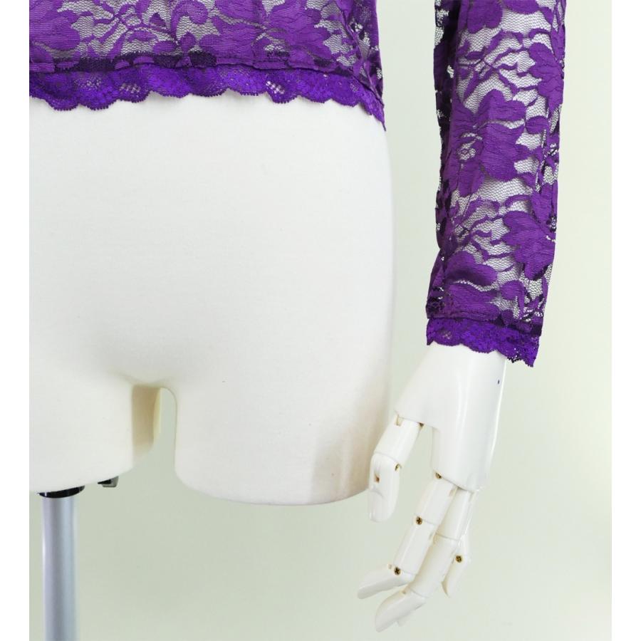 フラダンス フリル総レース ブラウス パープル M 2344pM |  | 05