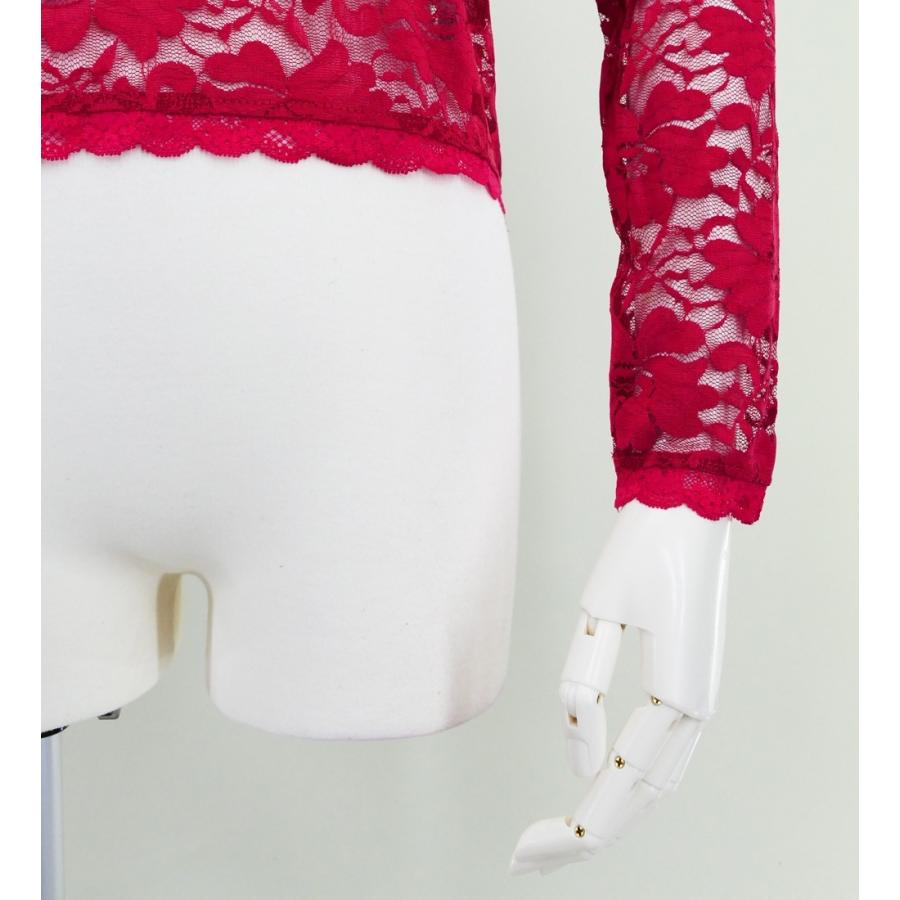 フラダンス フリル総レース ブラウス レッド L 2344rL |  | 05