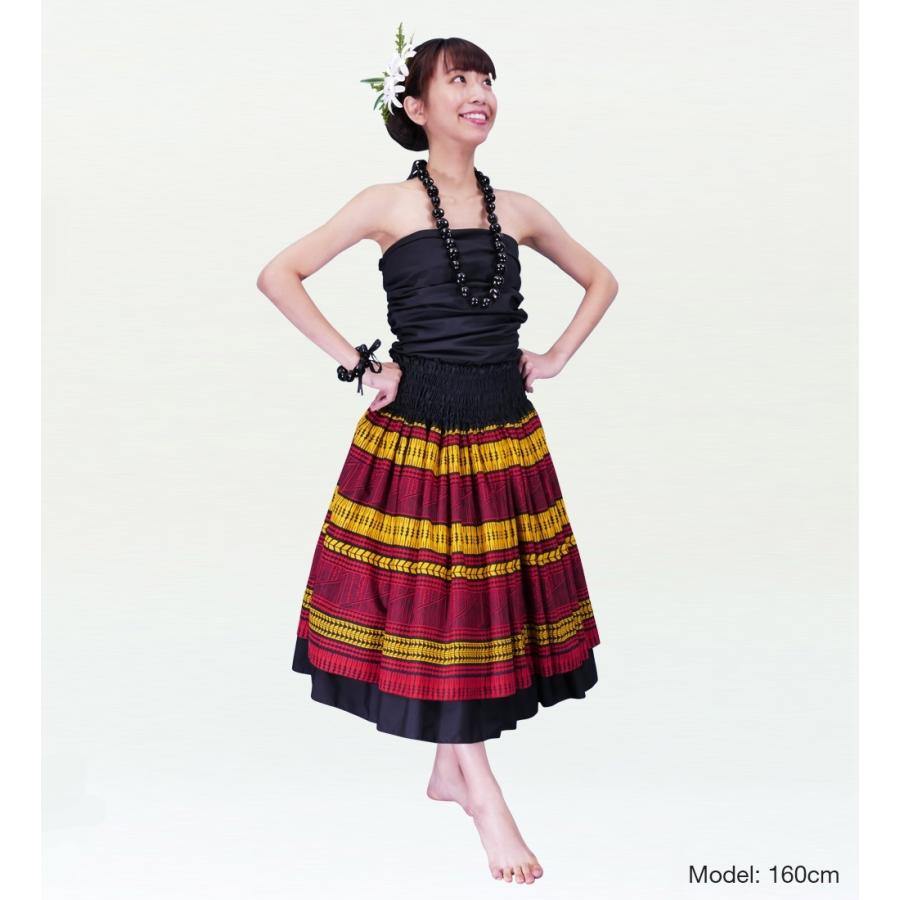 フラダンス ダブル　リバーシブル パウスカート 73cm丈 ブラック 2373 |  | 01