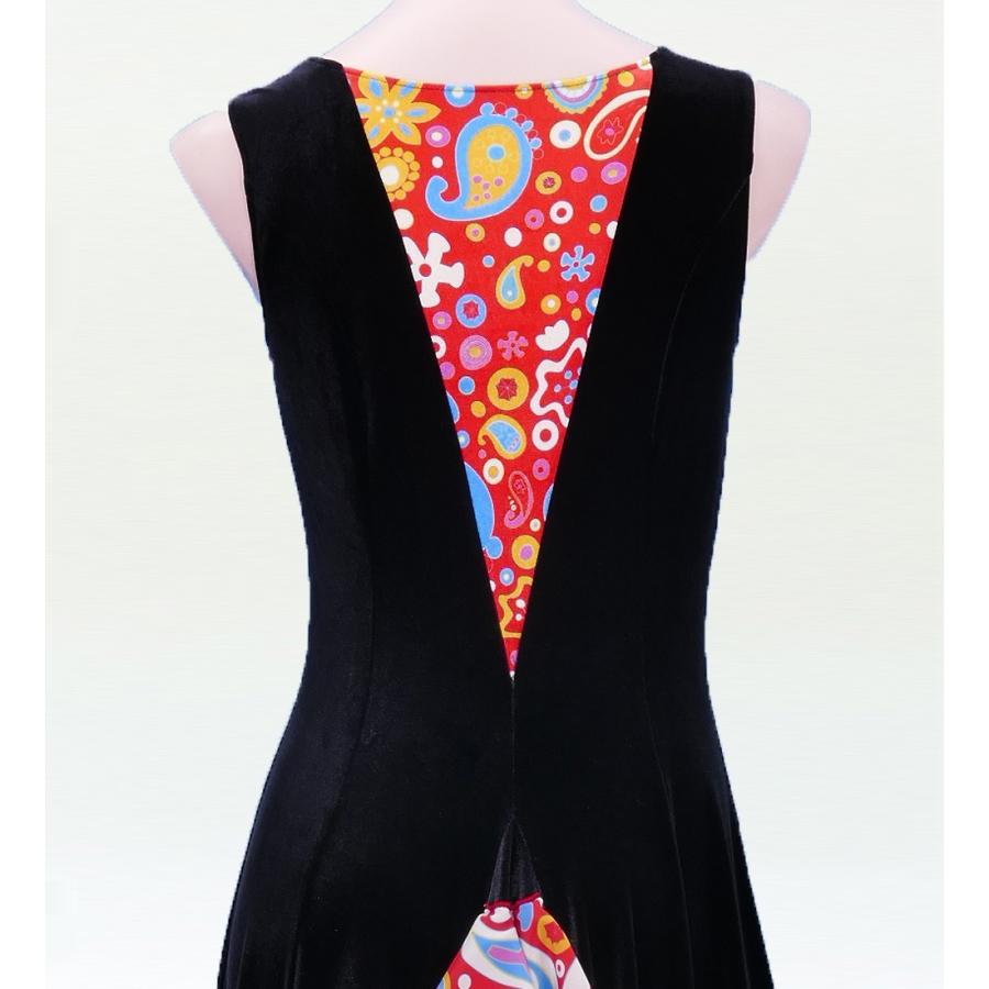 フラメンコ ベルベット バックフリル ワンピース ブラック フリーサイズ　2384bkf |  | 05