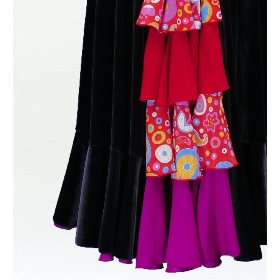 フラメンコ ベルベット バックフリル ワンピース ブラック フリーサイズ　2384bkf |  | 06