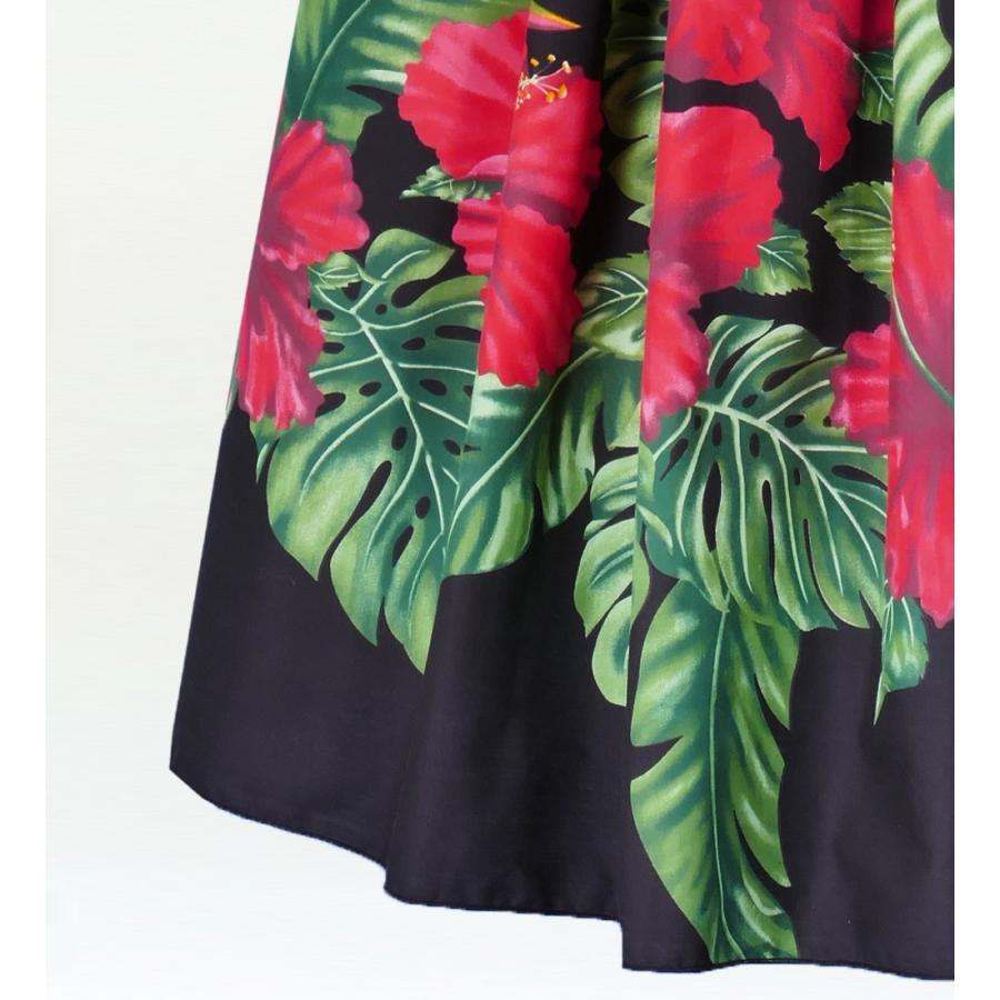 フラダンス ロング パウスカート シングル94cm丈 ブラック　2407 |  | 03