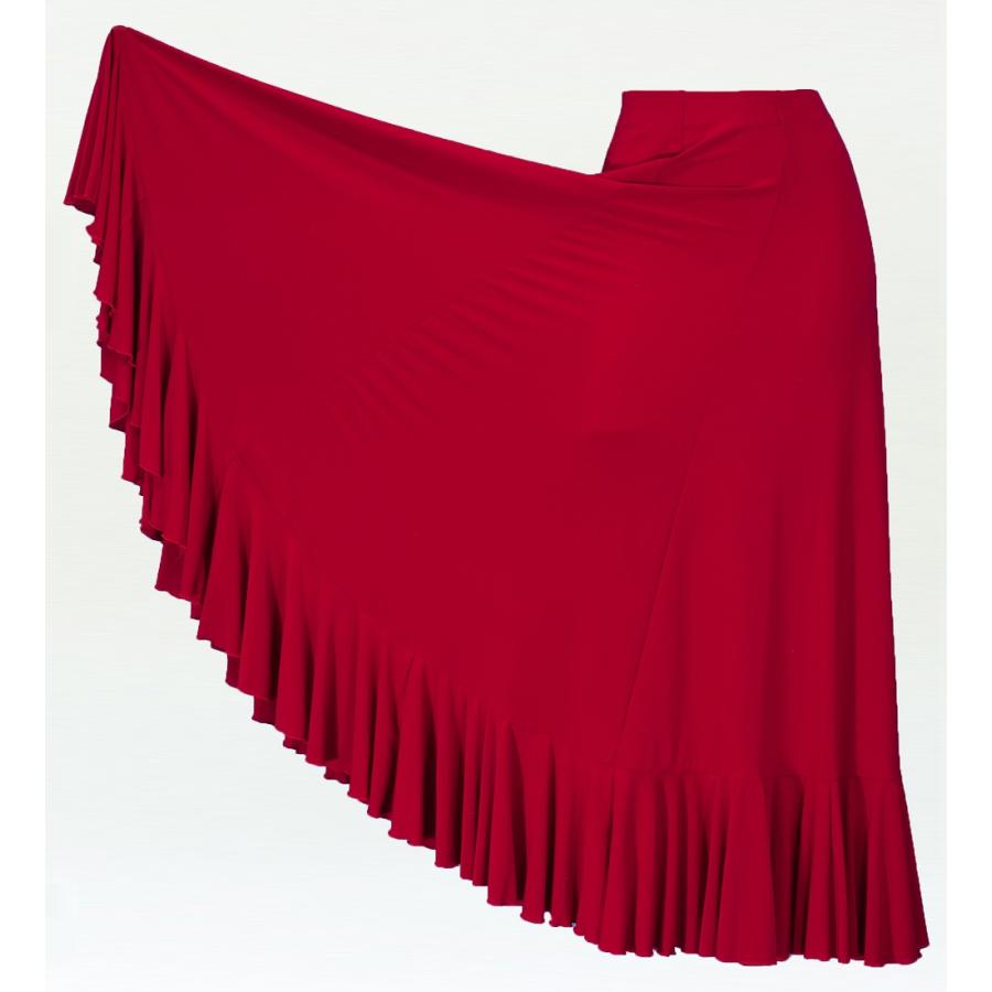 【美品 フラメンコ衣装】レッド ファルダ ペチコート 赤 無地 ボランテ フリル フラメンコ 衣装 ペチコート ファルダ スカート 赤 水玉 ドット