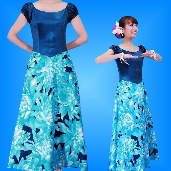 5着セット 美品 フラダンス衣装 ドレス ブルー アロハスタンダード