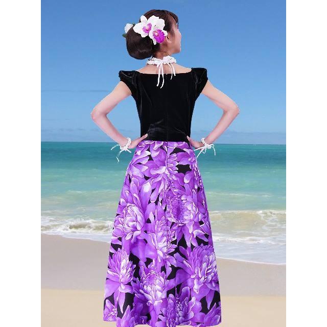 フラダンス ベロア×ハワイアンファブリックドレス  パープル LLサイズ 2432puLL |  | 02