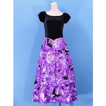 フラダンス ベロア×ハワイアンファブリックドレス  パープル LLサイズ 2432puLL |  | 03