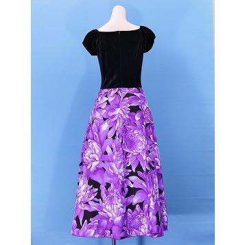 フラダンス ベロア×ハワイアンファブリックドレス  パープル LLサイズ 2432puLL |  | 04