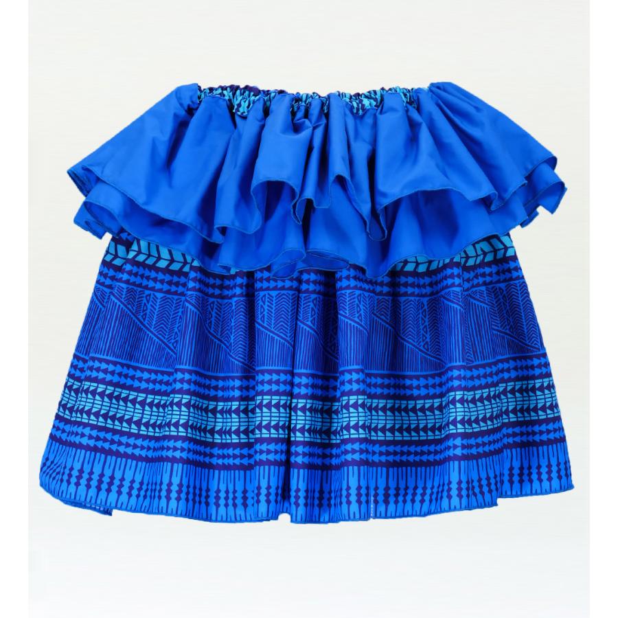 タヒチアン スカート 45cm丈 ブルー 2438 | 