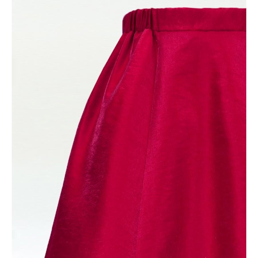 フラダンス  ロングフレアスカート [L] シャンタン レッド 2447rdL |  | 02