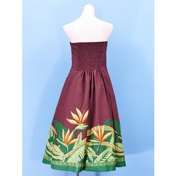 フラダンスムームー ストラップレス　ミディ丈ドレス ブラウン Fサイズ 2474brF |  | 04