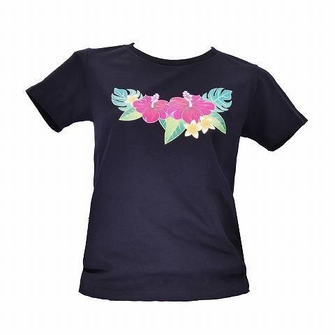 フラダンス Tシャツ [3L]  ハイビスカス ブラック 2479-3lb |  | 02