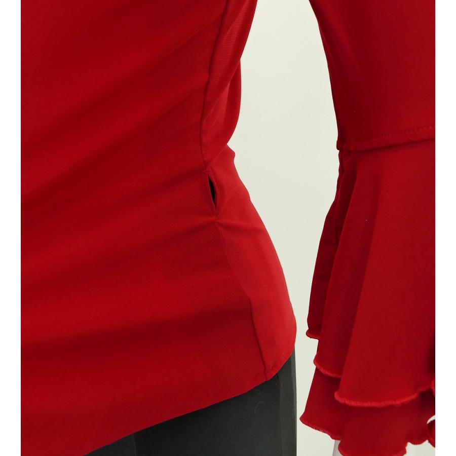 フラメンコ カシュクールブラウス レッド F(M)サイズ 2480rdf