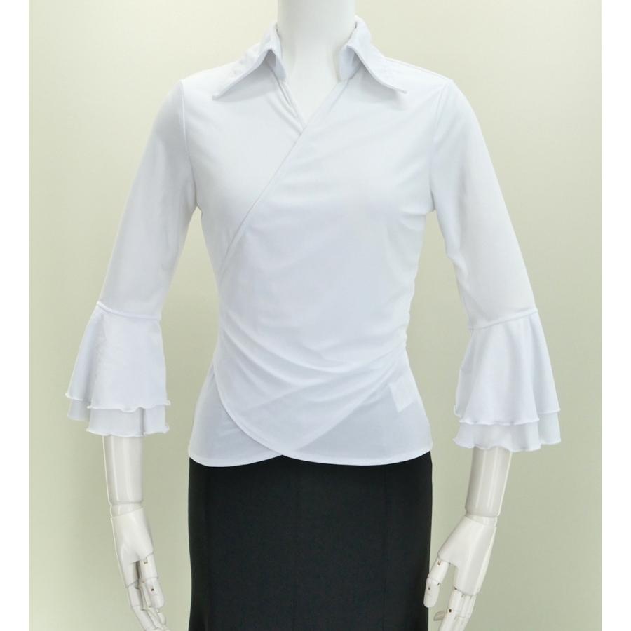 フラメンコ カシュクールブラウス ホワイト F(M)サイズ 2480whf