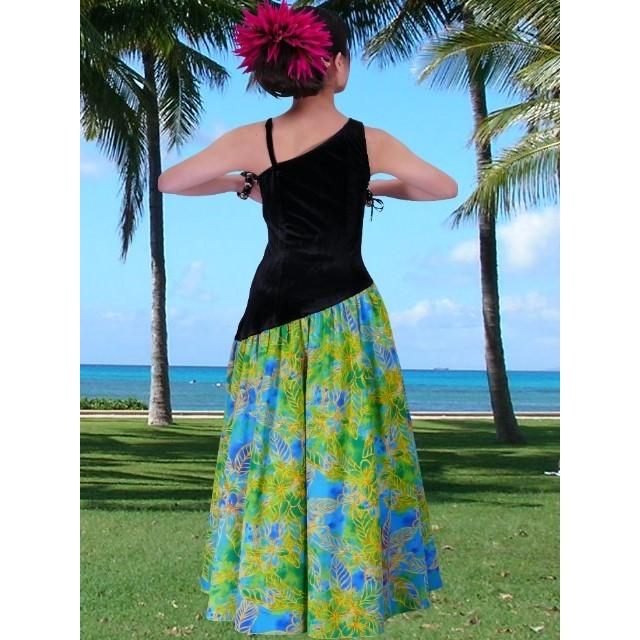 フラダンス ベロア×ハワイアンファブリックドレス [LL] グリーン 2483grLL |  | 02