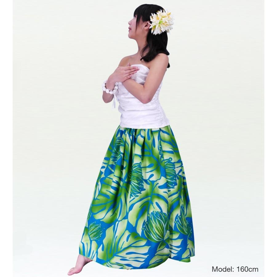 フラダンス ロング パウスカート シングル94cm丈 グリーン 2512 |  | 01