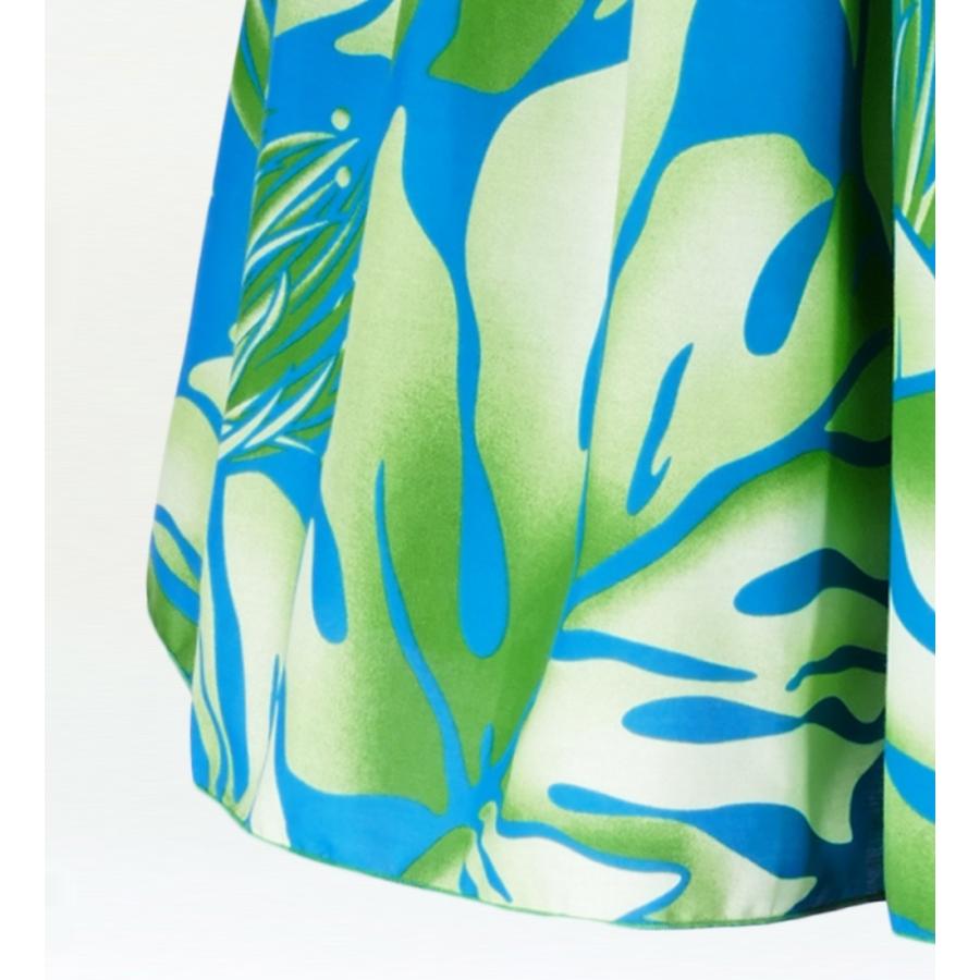 フラダンス ロング パウスカート シングル94cm丈 グリーン 2512