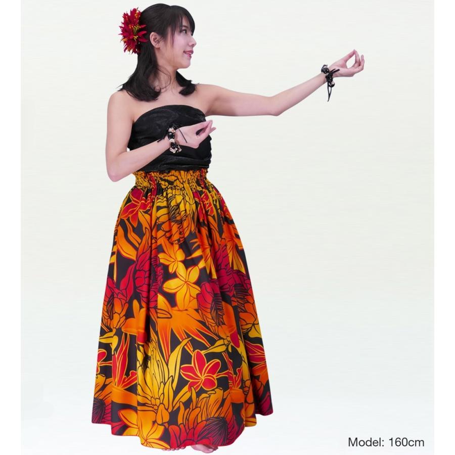 フラダンス ロング パウスカート シングル94cm丈 オレンジ 2514 |  | 01