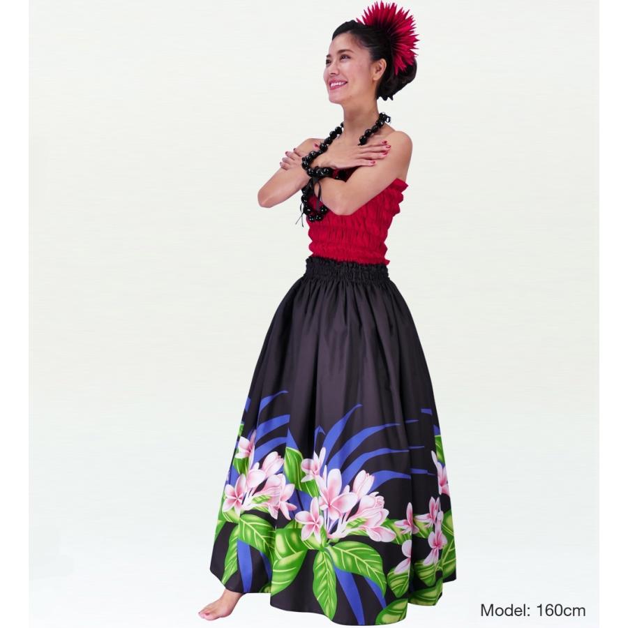 フラダンス ロングパウスカート シングル94cm丈  ブラック 2549 |  | 01