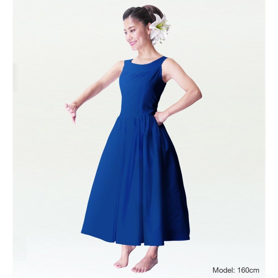 フラダンス ムームー ミディ丈ヨークドレス ロイヤルブルー M(F)サイズ 2551rbF |  | 01