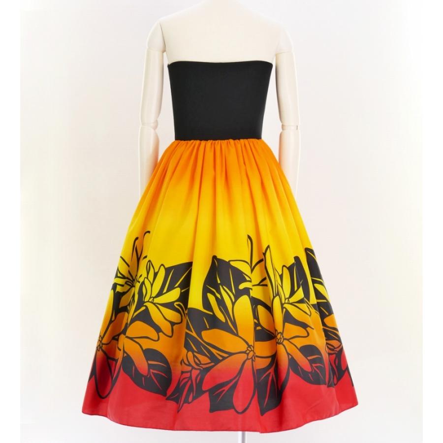 フラダンス チューブトップドレス ミディ丈 ティアレ オレンジ×レッド Mサイズ 2631orM |  | 02