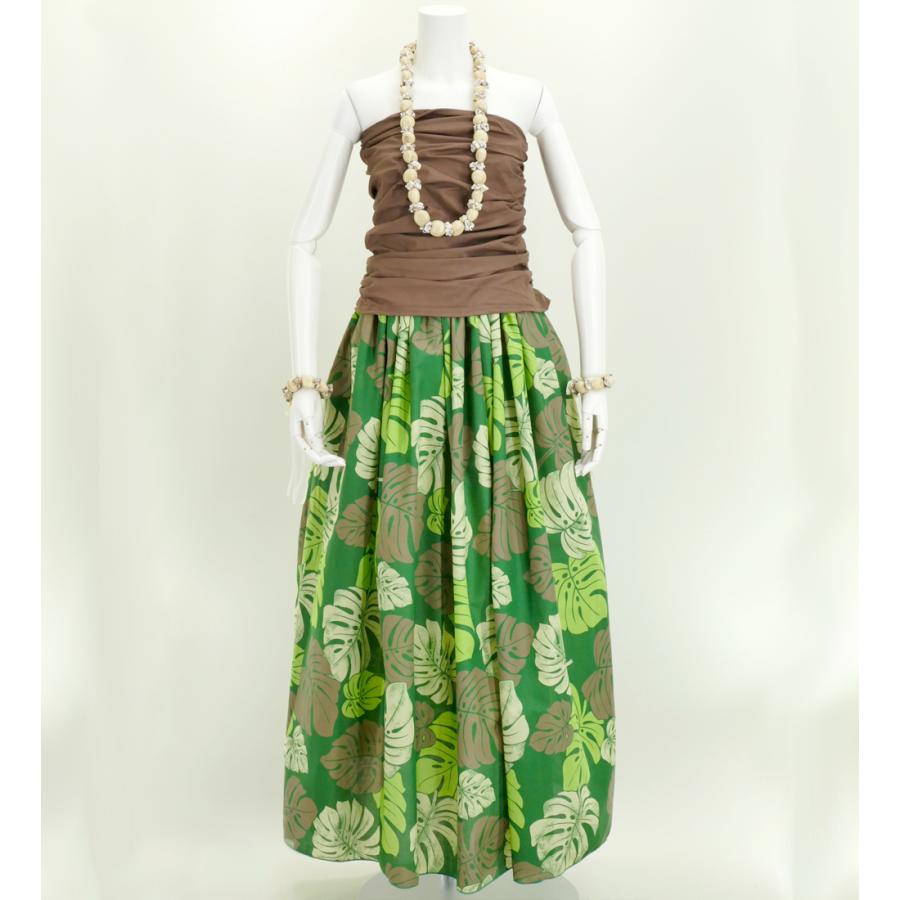 フラダンス ロングパウスカート シングル94cm丈 グリーン 2667 |  | 01