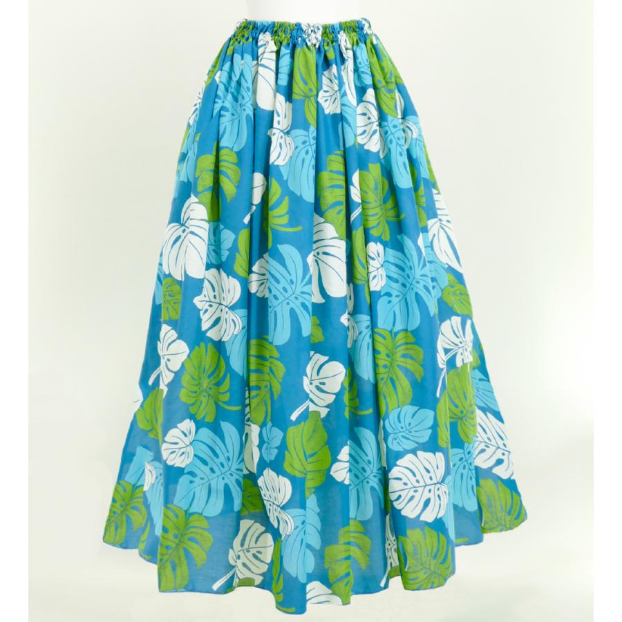 フラダンス ロングパウスカート シングル94cm丈 ブルー 2668 | 