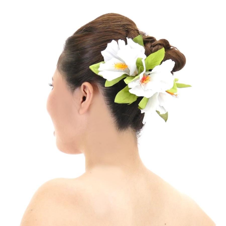 【特価】フラダンス ヘアクリップ ラージハイビスカス ホワイト 2746wh |  | 01