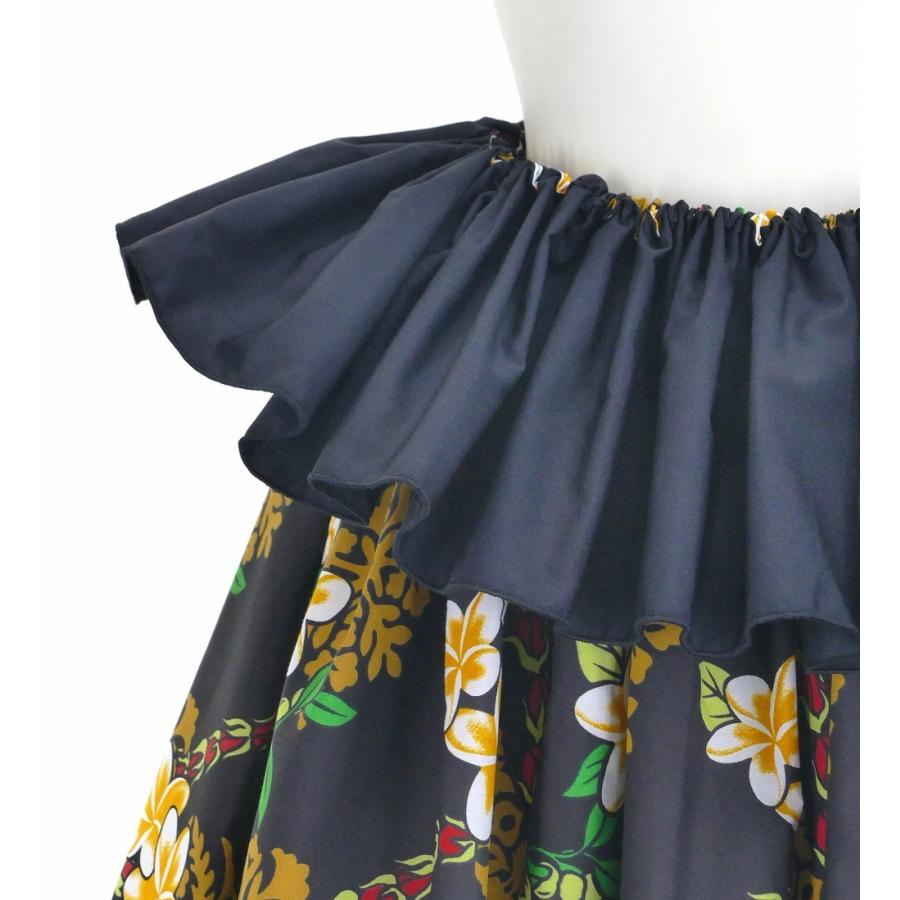 【特価】タヒチアン スカート 45cm丈 ブラック 2836 |  | 01