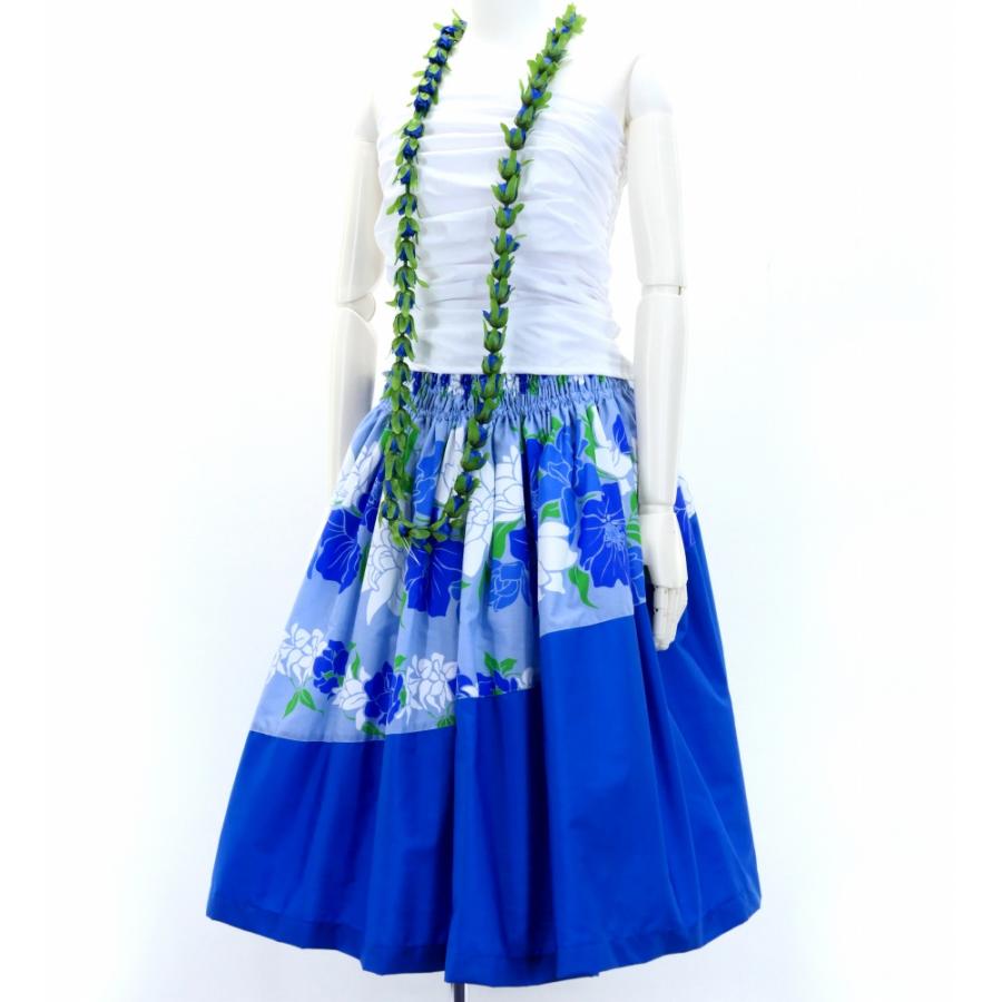 フラダンス 斜め切り替え スウィングパウスカート 73cm丈 ブルー 2861 |  | 01